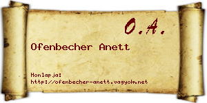 Ofenbecher Anett névjegykártya